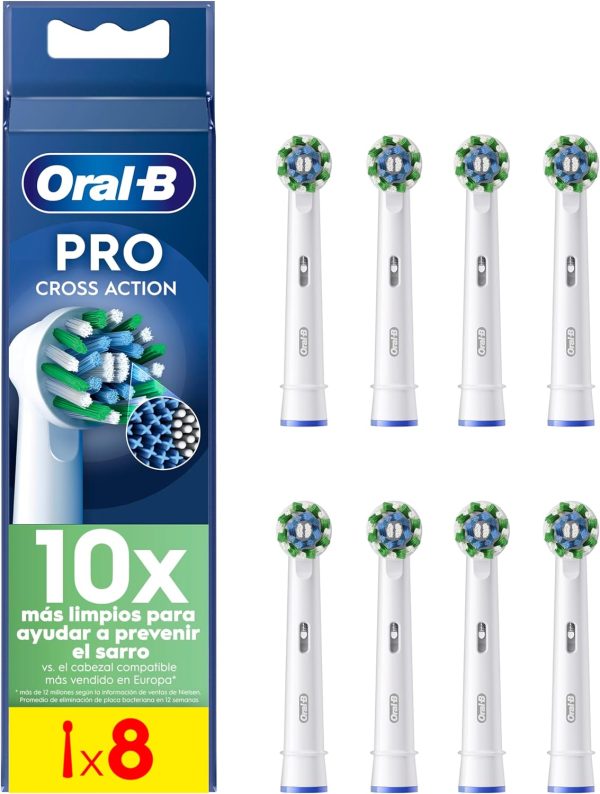 Oral-B EB50/8 - Crossaction, Set de 8 Recambios para Cepillo de Dientes Eléctrico Recargable