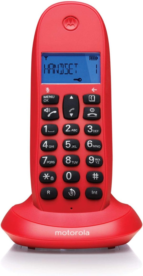 Motorola C1001CB+ - Teléfono Inalámbrico Fijo DECT - color cherry