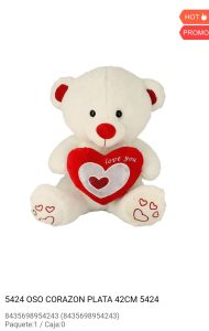 oso corazon plata 42 cm 5424