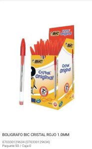 boligrafos bic rojo