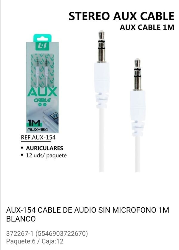 cable estereo blanco