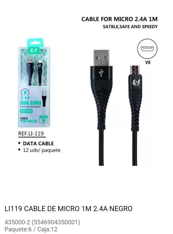 cable for micro 2.4 a 1m