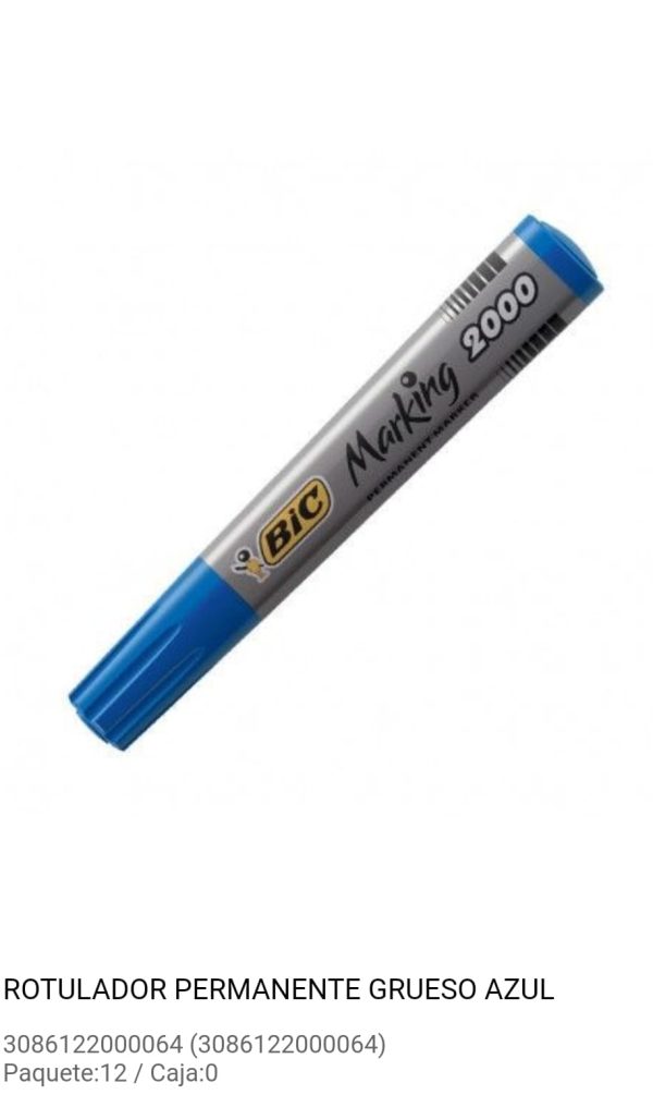 rotulador permanente gordo azul bic