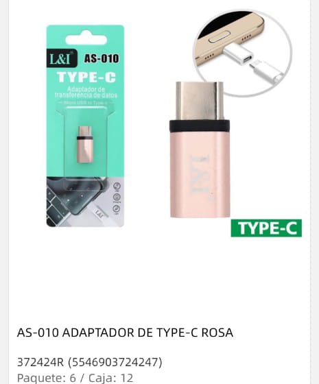 adapatador tipo c rosa