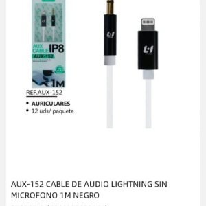 cable de audio negro sin microfono iphone