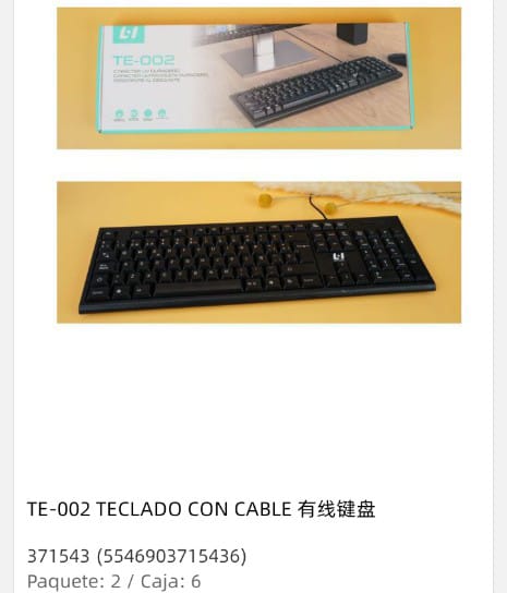 teclado de cable