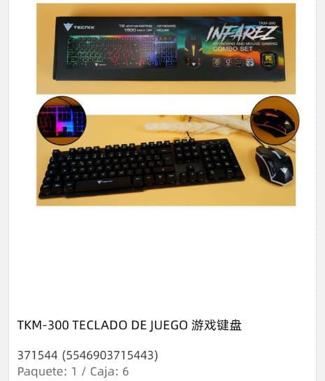 teclado de juego