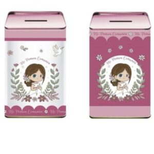 💰✨ Hucha de lata - Primera Comunión Un detalle práctico y bonito para guardar sus primeros ahorros. Con diseño temático, ideal como recuerdo de un día inolvidable.