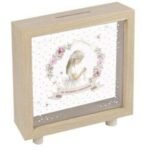 🪵💰 Hucha de madera - Primera Comunión Un detalle bonito y útil para guardar sus primeros ahorros. Con diseño tierno y especial para recordar este día único.