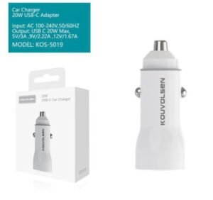 Cargador de Coche USBC 20W Modelo KOS5019 Mayoristas Cobocalleja Cargador de Coche USB C 20W Modelo KOS 5019