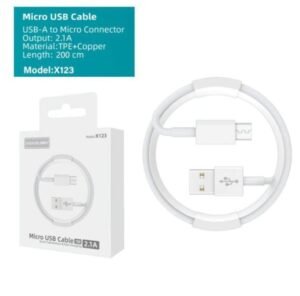 Cable Micro USB 2 metros 21A Modelo X123 Mayoristas Cobocalleja Cable Micro USB 2 metros 21A Modelo X123