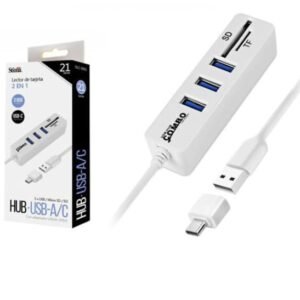 LECTOR DE TARJETA 2 EN 1 USB/C+USB/A. SLC-8955