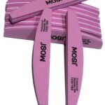 10 PULIDORES 100/180 EN FORMA DE MEDIA LUNA, COLOR ROSA