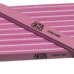 Pulidores para Uñas 100/180 - Forma Recta Redonda, Color Rosa