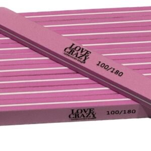 Pulidores para Uñas 100/180 - Forma Recta Redonda, Color Rosa