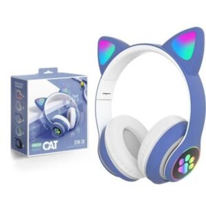 AURICULARES INALAMBRICOS CON LUZ RGB STN28 AZUL
