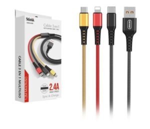 CABLE 3 EN 1 TYPE C LIGHTNINGMICRO USB 24 A SCBA240 Mayoristas Cobocalleja CABLE 3 EN 1 TYPE C LIGHTNINGMICRO USB 24 A SCB A240