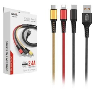 CABLE 3 EN 1 TYPE -C LIGHTNING/MICRO USB) 2.4 A SCB-A240