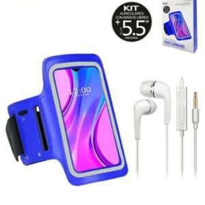 Kit deportivo+AURICULARES SSA-A108 AZUL.