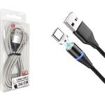 CABLE USB-C 2M/3A/METAL/CON LUZ/IMAN NEGRO-8866502