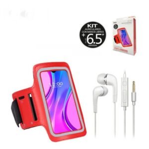 KIT BRAZALETE ROJO 6.5" + AURICULARES