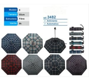 Paraguas antiviento automatico 55cm 8k