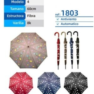 Paraguas baston flores