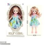 muñeca grande con vestido azul