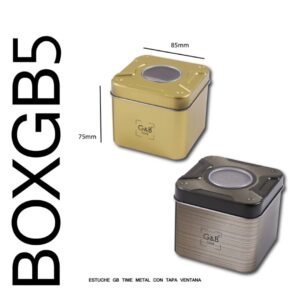 Estuche GB Time metal c/ventana plata/dorado