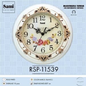 Reloj de pared detalle flores