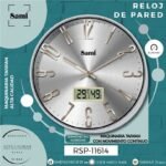 Reloj de pared plateado