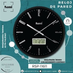 reloj de pared negro