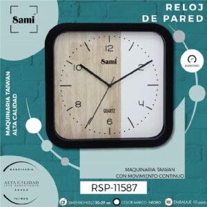 RELOJ NEGRO CUADRADO CON ESFERA BICOLOR