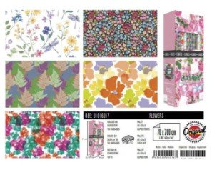 PAPEL DE REGALO FLORES 70*200