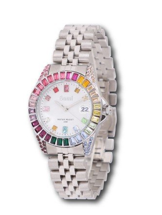 RELOJ SAMI C/ FECHA PLATEADO