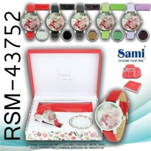 Conjunto Sami Sra Reloj PU + Juego de Maquillaje + Espejo – Ref: RSM-43752: