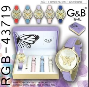 Reloj mariposa + 3 Correas