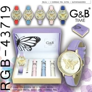 Reloj mariposa + 3 Correas
