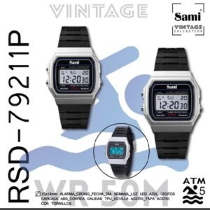 Reloj Sami Vintage LCD WR50M gris