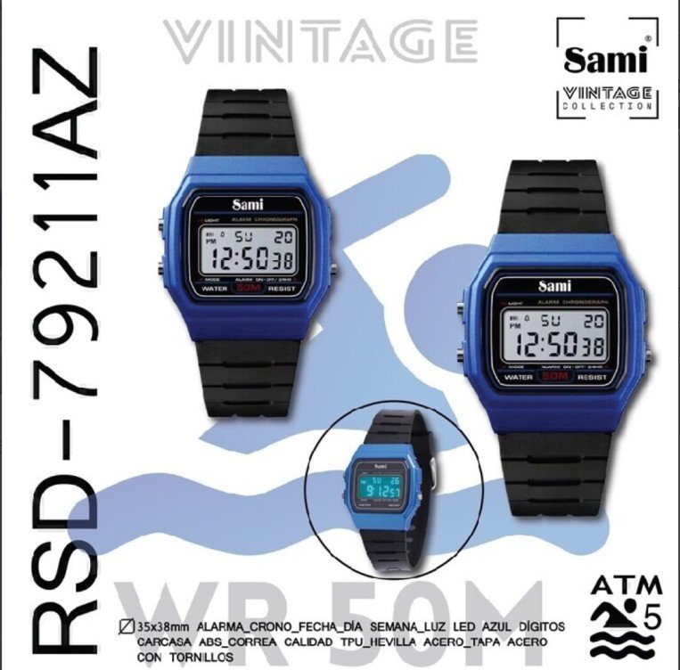 Reloj Sami Vintage LCD WR50M RSD-79211AZ