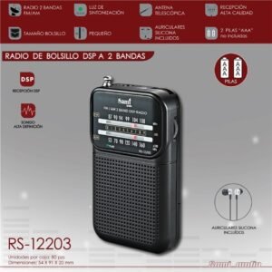 Radio Sami Mini 2 Bandas RS-12203 en negro