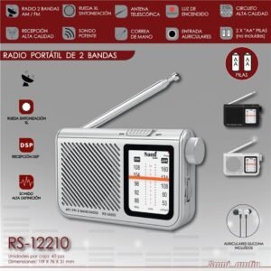 Radio Sami portátil 2 bandas plata