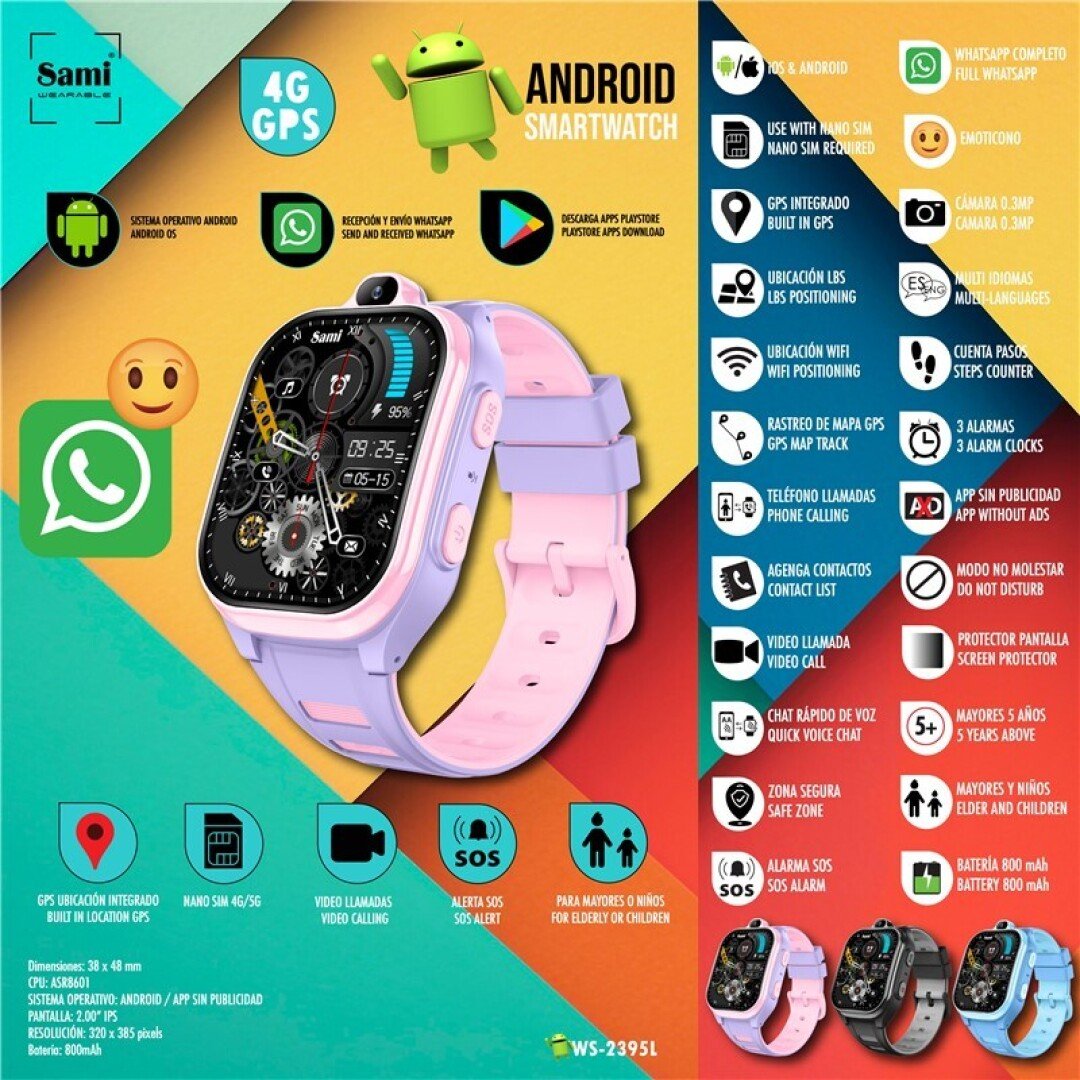 Reloj Sami wearable lila 4G/GPS