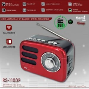 Radio Sami RS-11839 Vintage rojo