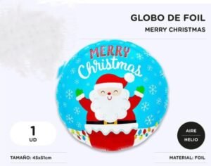 GLOBO MERRY CHRISMAS DE FOIL 45 X 51 CM