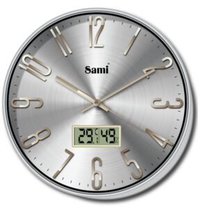 Reloj de pared plateado