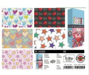 Papel de regalo love 70x200cm