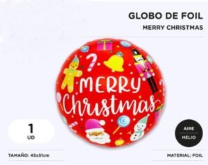 GLOBO MERRY CHRISTMAS 45 X51 CM Mayoristas Cobocalleja GLOBO MERRY CHRISTMAS 45 X51 CM