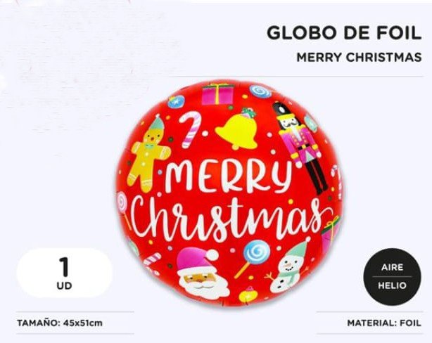 GLOBO MERRY CHRISTMAS 45 X51 CM