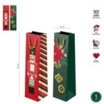 BOLSA DE VINO NAVIDEÑA 8 X 35 CM